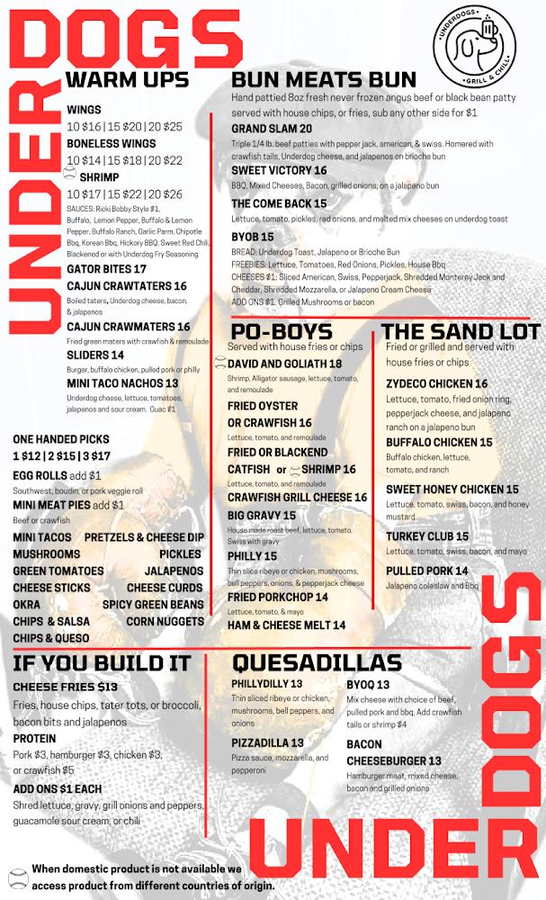Underdogs Grill & Chill 10 Piece Wings