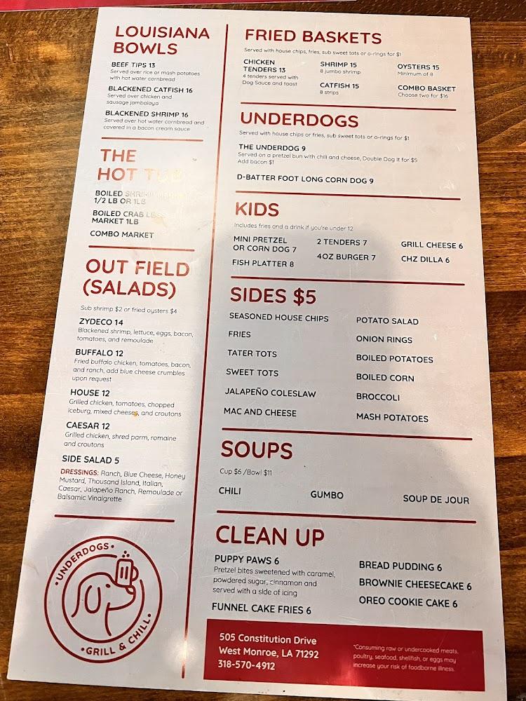 Underdogs Grill & Chill Menu image 3
